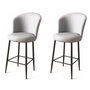Hanah Home Uras Juego de 2 Taburetes de Bar Gris y Negro